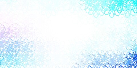 Light Pink, Blue vector background with curves.