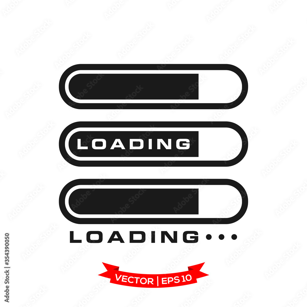 Poster vector progress loading bar, loading icon, loading illustration