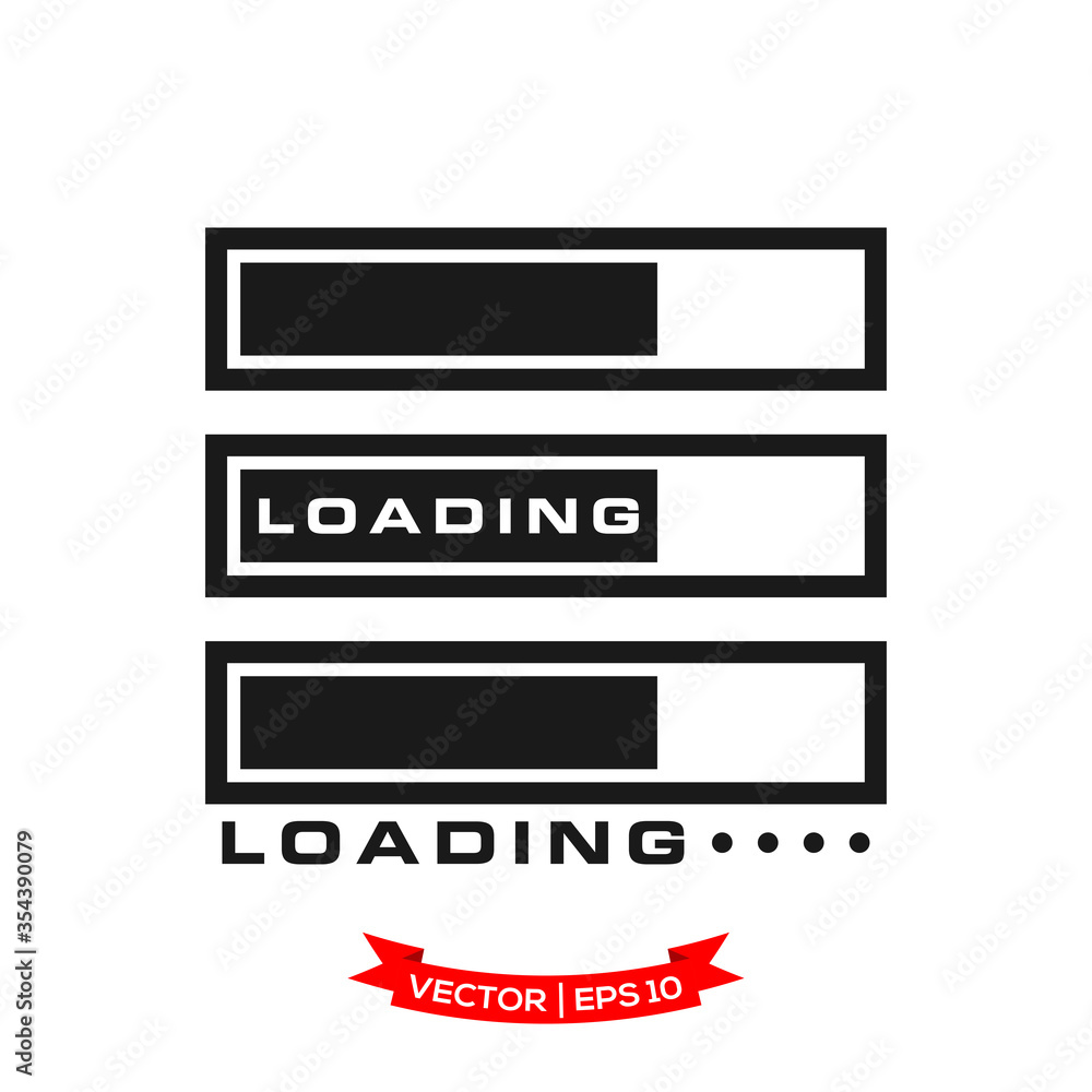 Poster vector progress loading bar, loading icon, loading illustration