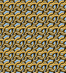 Golden chain links seamless pattern