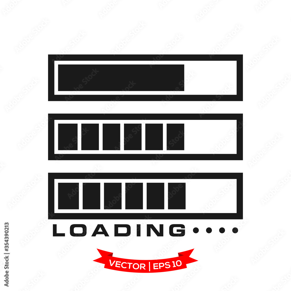 Poster vector progress loading bar, loading icon, loading illustration