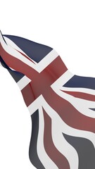 Waving flag of the Great Britain. British flag. United Kingdom of Great Britain and Northern Ireland. State symbol of the UK. 3D illustration