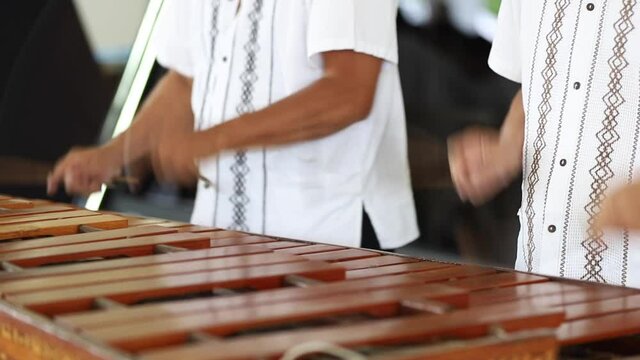 hombres tocando la marimba 