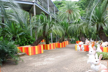 Tourist attractions in Thailand Nong Nooch Garden, Pattaya, renovated, a collection of rare plants and rare objects around the world. Is the number 1 tourist destination in Thailand