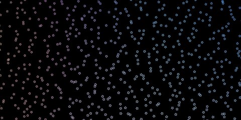 Dark Blue, Red vector background with small and big stars. Colorful illustration with abstract gradient stars. Design for your business promotion.