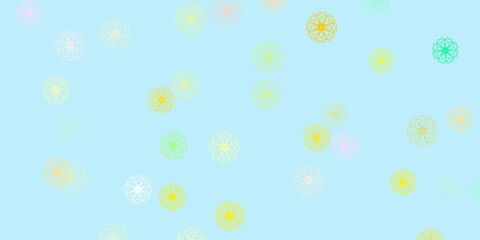 Fototapeta na wymiar Light Multicolor vector doodle background with flowers.