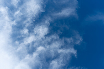 Naklejka na ściany i meble Beautiful blue sky with the white fresh cloud
