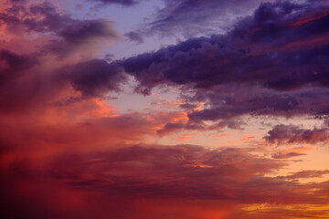 Naklejka na ściany i meble dramatic sky at sunset