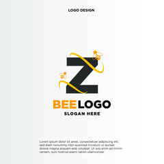 letter Z logo and honey bee