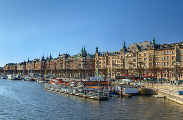 Fototapeta na wymiar View of Strandvagen, Stockholm, Sweden
