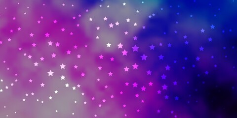 Dark Pink, Blue vector texture with beautiful stars. Colorful illustration in abstract style with gradient stars. Pattern for wrapping gifts.