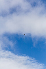 kite flying in the sky with clouds