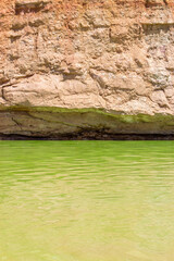 Water meets rock in the desert