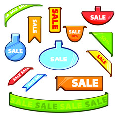 Vector set of bookmarks, templates for sale 