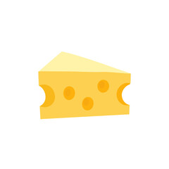 Food. Piece of cheese. Flat style vector illustration.