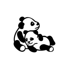 Vector illustration panda bear in cartoon style. Logo design template. 
Panda animal Logotype concept icon.