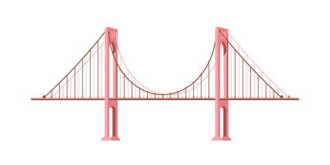 Bridge. Vector illustration in flat style.