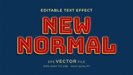 new normal retro style editable text effect concept