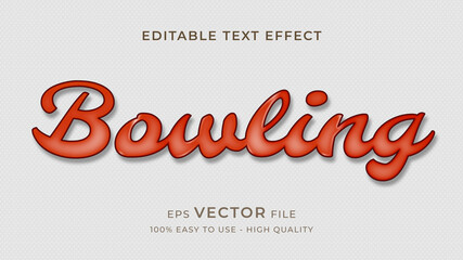 bowling retro style editable text effect concept
