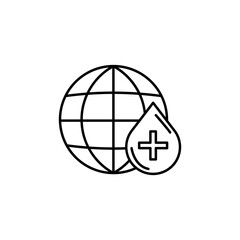blood donation, planet line icon. Signs and symbols can be used for web, logo, mobile app, UI, UX