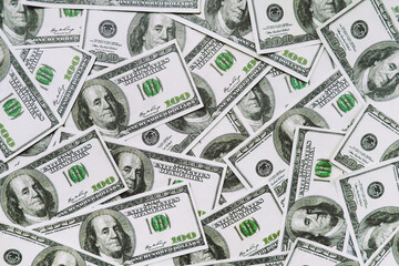 Background with money american hundred dollar bills