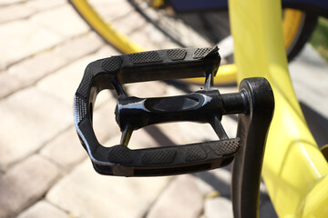 Bicycle pedal. Shabby bicycle pedal.