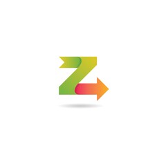 initial z with arrow logo design vector, icon, element, template