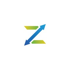 initial z with arrow logo design vector, icon, element, template