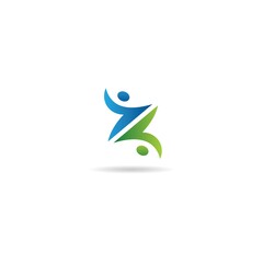 initial z with human logo design vector, icon, element, template