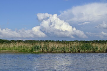 Fototapeta premium clouds over the lake