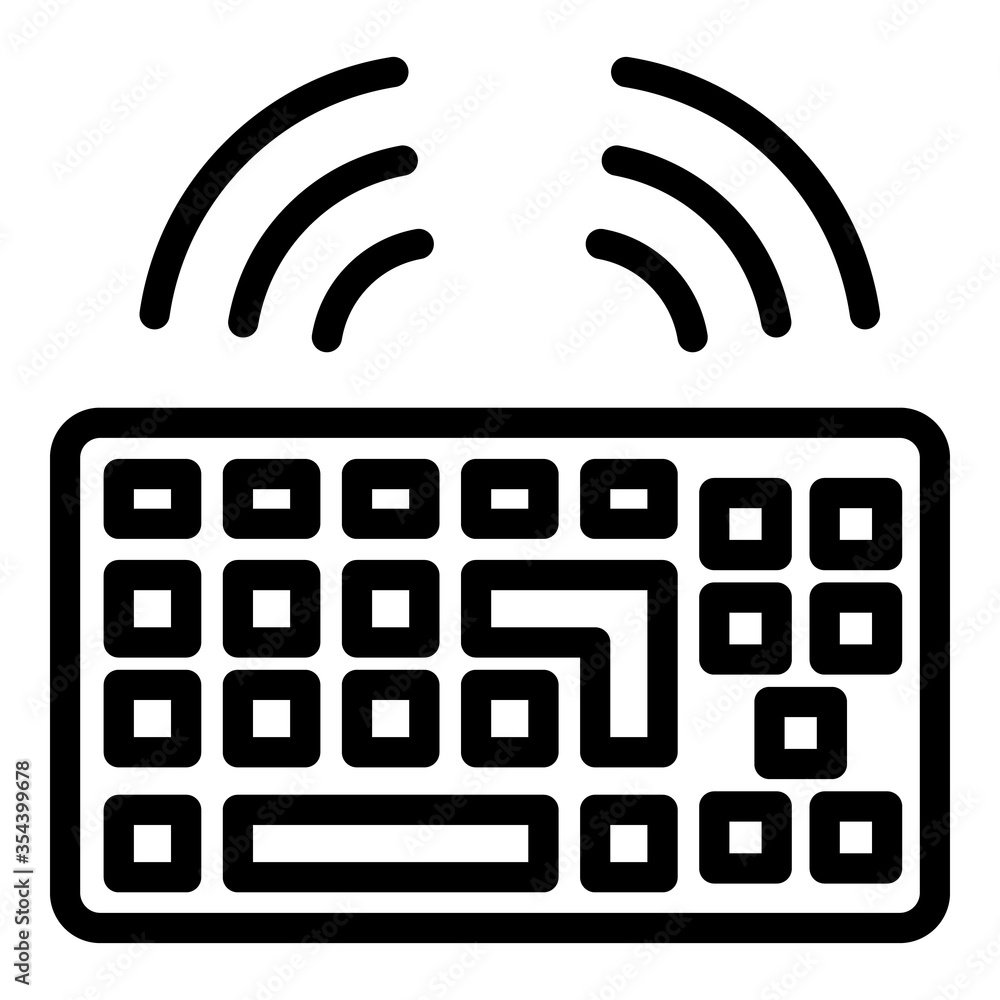 Poster workplace keyboard icon. outline workplace keyboard vector icon for web design isolated on white bac
