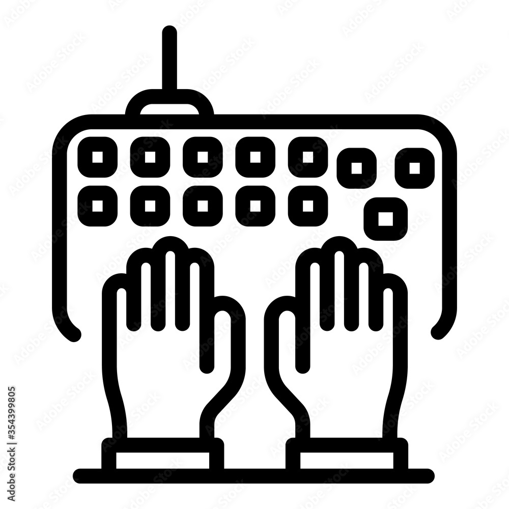 Poster typing keyboard icon. outline typing keyboard vector icon for web design isolated on white backgroun