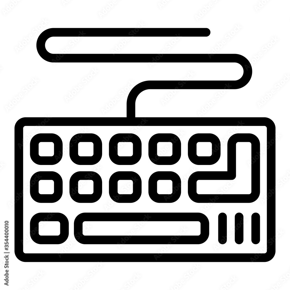 Poster hardware keyboard icon. outline hardware keyboard vector icon for web design isolated on white backg