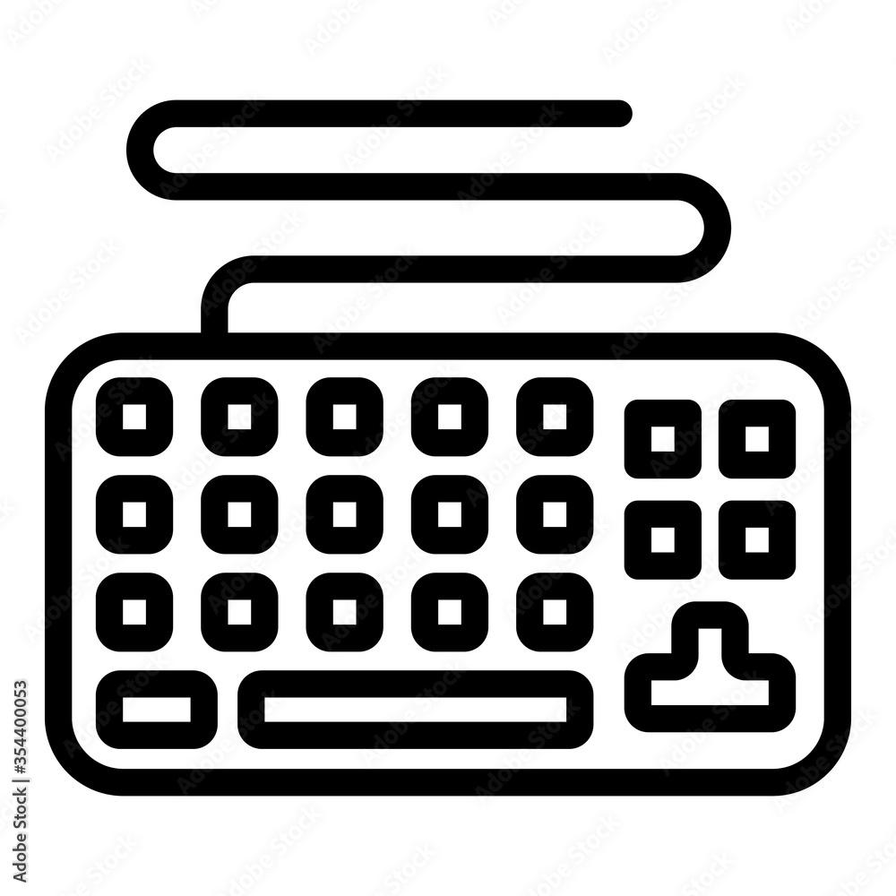 Poster gaming keyboard icon. outline gaming keyboard vector icon for web design isolated on white backgroun