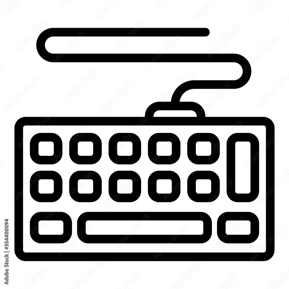 Poster wired keyboard icon. outline wired keyboard vector icon for web design isolated on white background