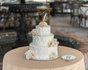 white wedding cake