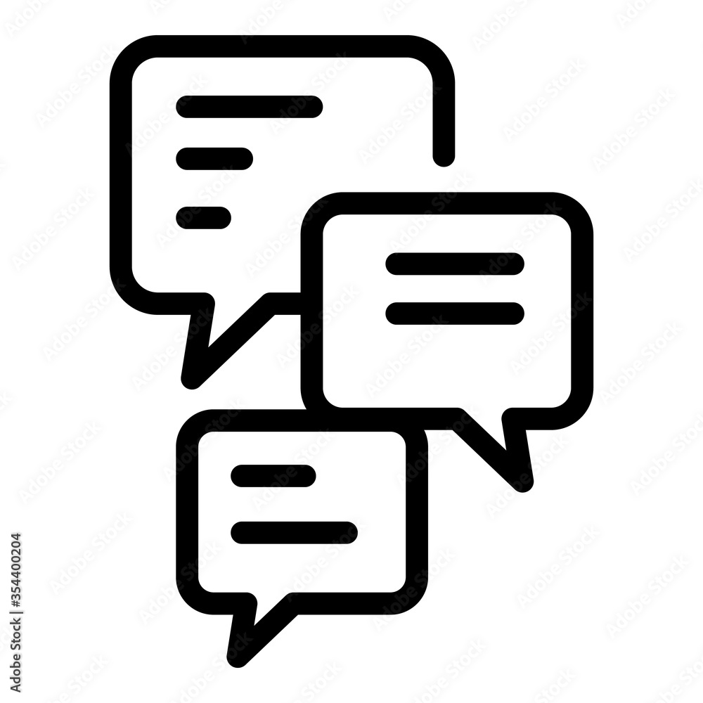 Poster office manager chat icon. outline office manager chat vector icon for web design isolated on white b