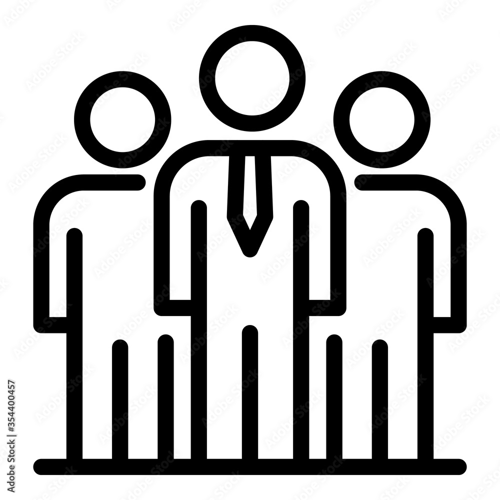 Poster work manage team icon. outline work manage team vector icon for web design isolated on white backgro