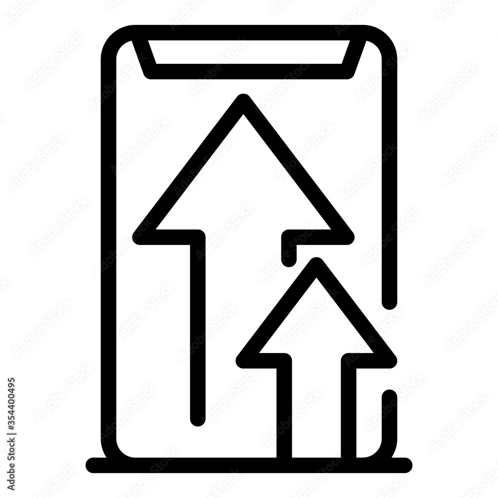 Poster smartphone upload data icon. outline smartphone upload data vector icon for web design isolated on w