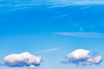 Blue sky with clouds.  Nature abstract composition