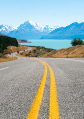 Naklejka premium Freedom on the Open Road of New Zealand