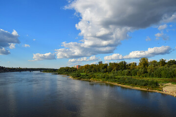 Fototapeta na wymiar Vistula wild river Warsaw Poland