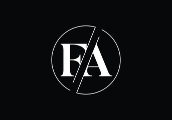 Initial Monogram Letter FA Logo Design Vector Template. FA Letter Logo Design - obrazy, fototapety, plakaty