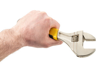 wrench in a male hand