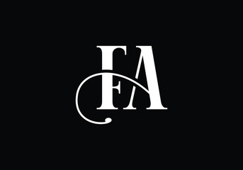 Initial Monogram Letter FA Logo Design Vector Template. FA Letter Logo Design