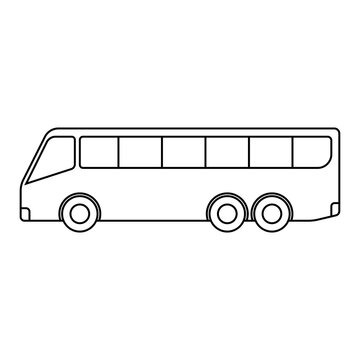 recommend clip art: Bus icon. Black contour silhouette. Side view. Vector flat graphic illustration. Isolated object on a white background. Isolate.
