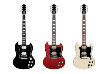 Electric guitar. Colored and black & white versions. High quality details.