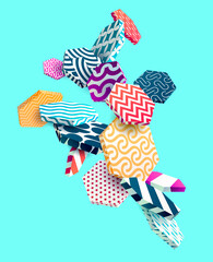 Abstract colorful background with  primitive geometric elements