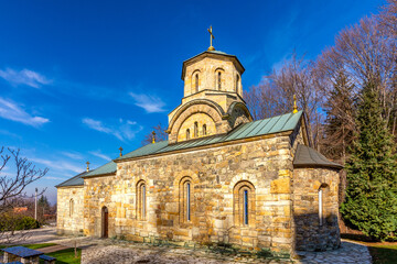 Fototapeta na wymiar Tresije Monastery, 13th century Serbian Orthodox Church monastery near Belgrade, Serbia