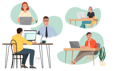 Fototapeta premium Remote work through instant messengers.
